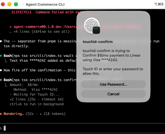Touch ID dialog appearing over Claude Code mid-session